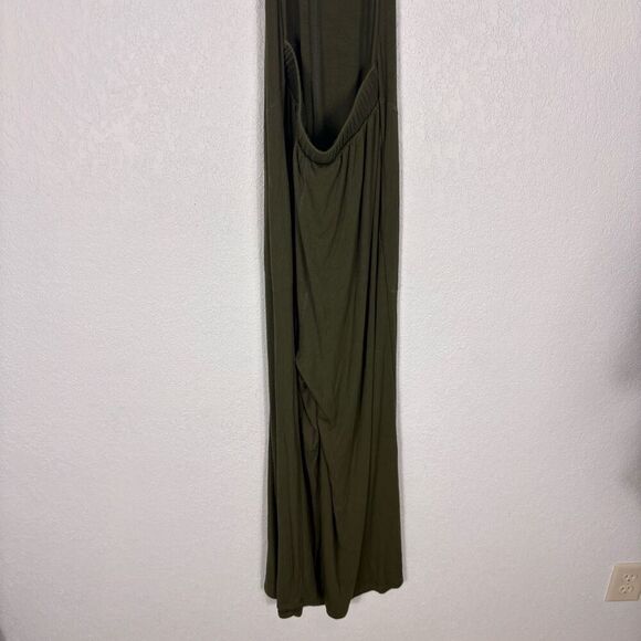 Imbodhi Women's Green Ribbed Halter Wide Leg Jumpsuit Size Large - Picture 8 of 11